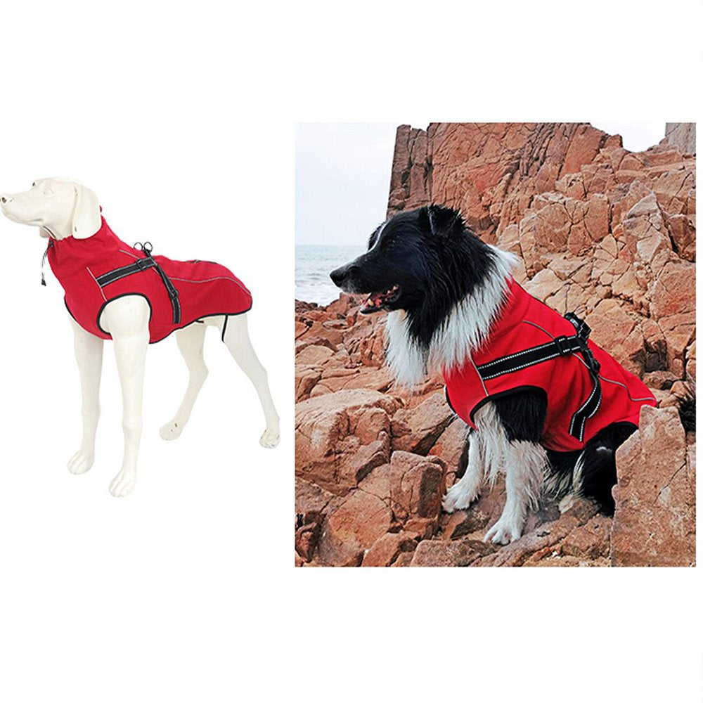 Hiheart Softshell Pet Apparel Rainproof Large Dog Coat Windbreaker Fluorescence M Animals & Pet Supplies > Pet Supplies > Dog Supplies > Dog Apparel Daai Apparel Co LTD S Red 