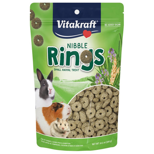 Vitakraft Nibble Rings Treats - Crunchy Alfalfa Snack - for Rabbits, Guinea Pigs, Hamsters, and More