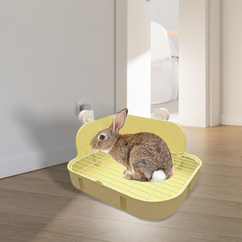 Rabbit Litter Tray Bedding Box Pet Toilet Cage Box Potty Trainer Corner Tray for Hamster Bunny Chinchilla Guinea Ferret Small Animals , Yellow New Yellow Animals & Pet Supplies > Pet Supplies > Small Animal Supplies > Small Animal Bedding perfeclan   