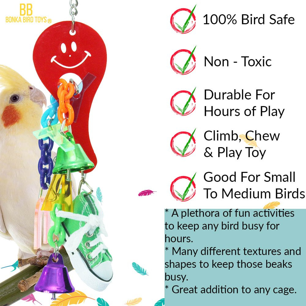 Bonka Bird Toys 1800 Happy Sneaker Small Medium Bird Toy Animals & Pet Supplies > Pet Supplies > Bird Supplies > Bird Gyms & Playstands Bonka Bird Toys   