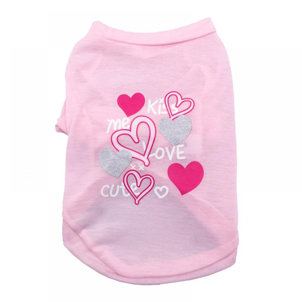 Pet Breathable Shirts Printed Puppy Shirts Pet Sweatshirt Cute Dog Apparel Puppy Dog Clothes Soft T-Shirt for Pet Dogs and Cats Animals & Pet Supplies > Pet Supplies > Cat Supplies > Cat Apparel Slopehill M Pink 