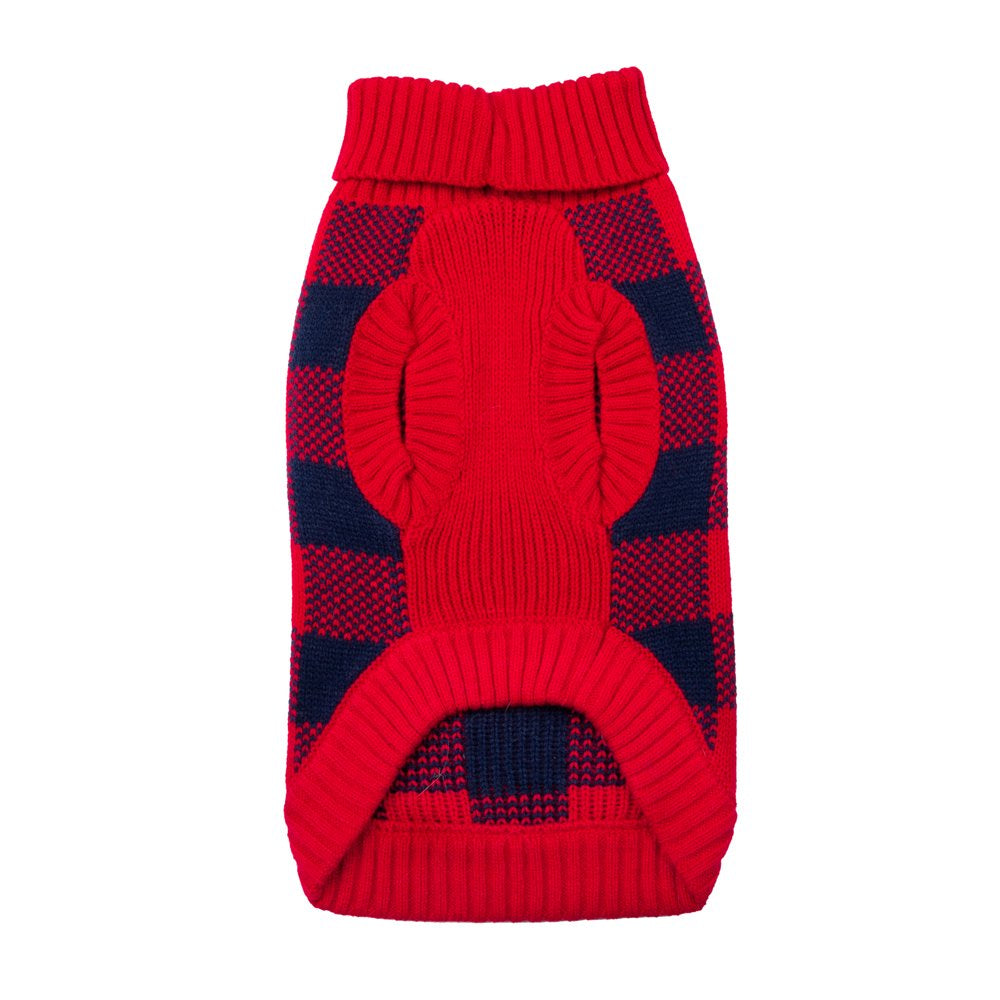 Gap Pet, Dog Clothes, Red Buffalo Plaid Pet Sweater Animals & Pet Supplies > Pet Supplies > Dog Supplies > Dog Apparel Mission Pets, Inc   