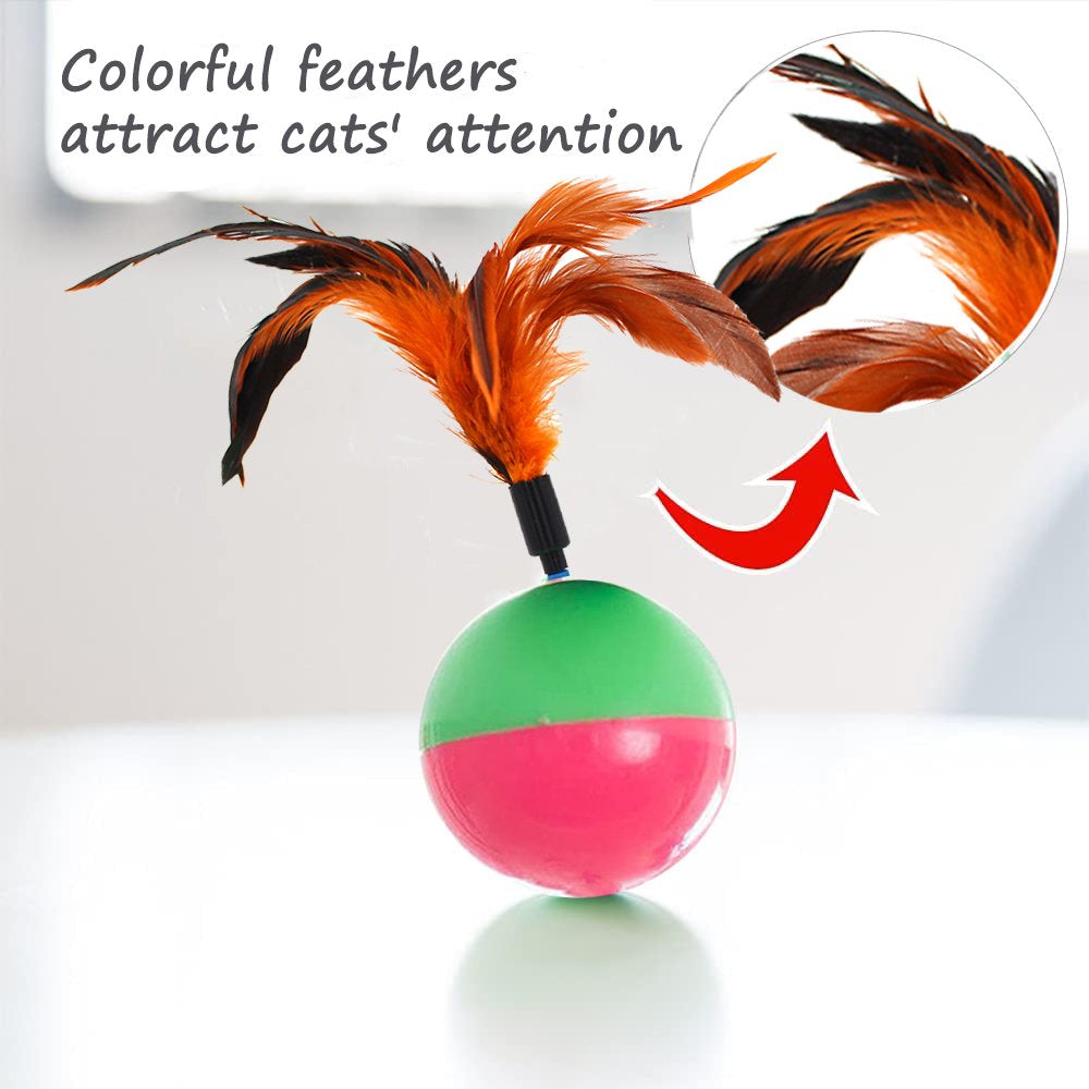 Feelers Cat Toy Tumbler, Feather Cat Toy for Cat Kitten Indoor Exercise, Cat Interactive Ball Toys, 1 PCS Animals & Pet Supplies > Pet Supplies > Cat Supplies > Cat Toys Feelers   