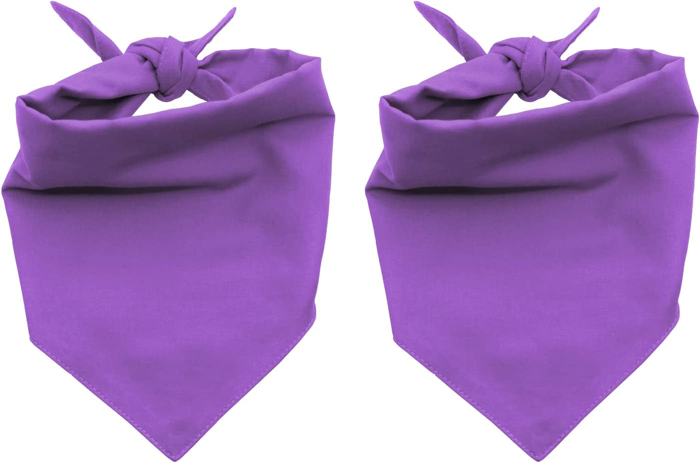 Eechicspace Plain Dog Bandana Blank Scarf Black Cotton for Small Medium Large Dogs 2 Pack Animals & Pet Supplies > Pet Supplies > Dog Supplies > Dog Apparel EechicSpace Light purple Large (Pack of 2) 