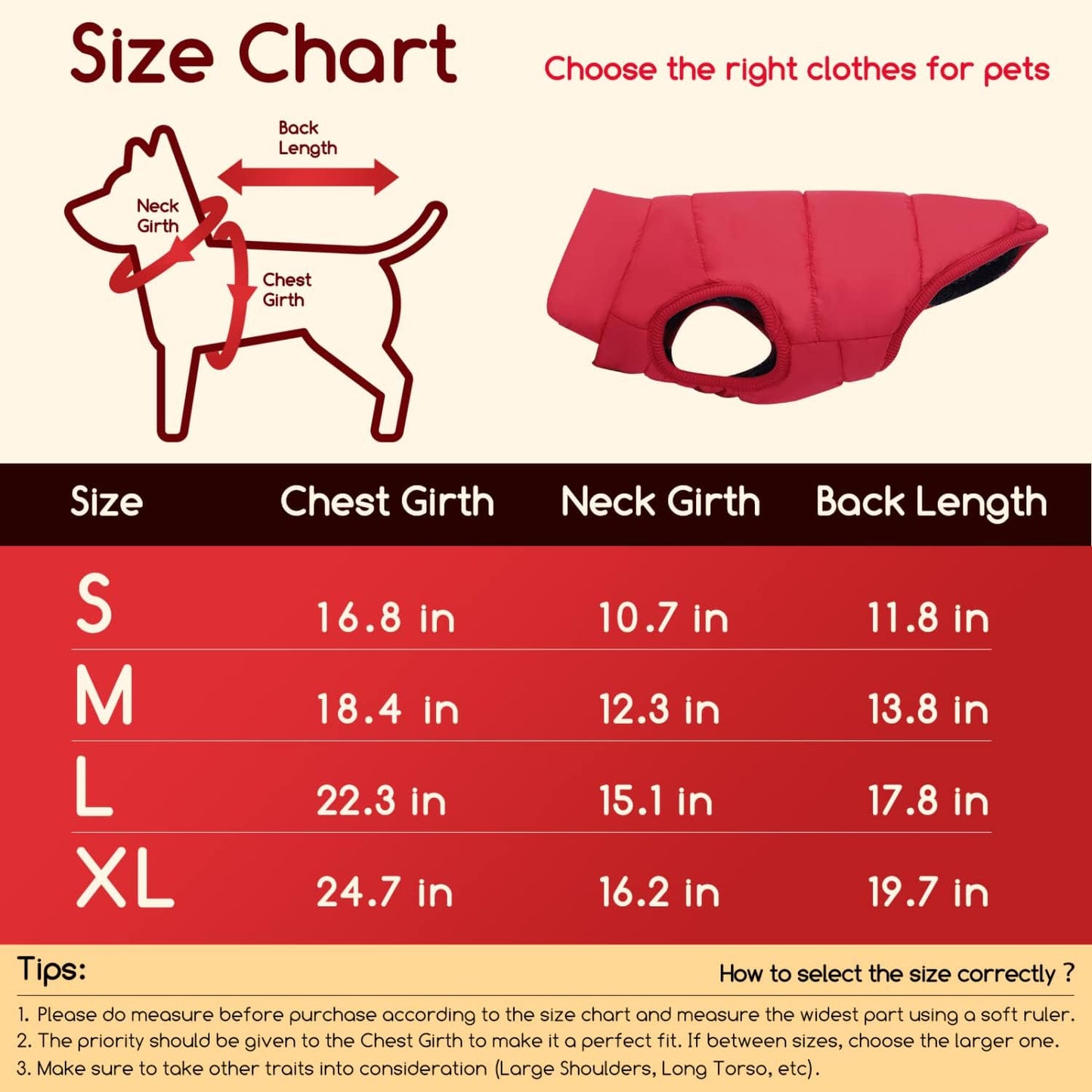 Dog Jacket, Nobleza Warm Fleece Dog Winter Coat with Leash Hole, Waterproof Outdoor Pet Clothes for Puppy Small Medium Large Dog, Ideal for Cold, Wet, Windy and Snowy Day (Red S) Animals & Pet Supplies > Pet Supplies > Dog Supplies > Dog Apparel Nobleza   