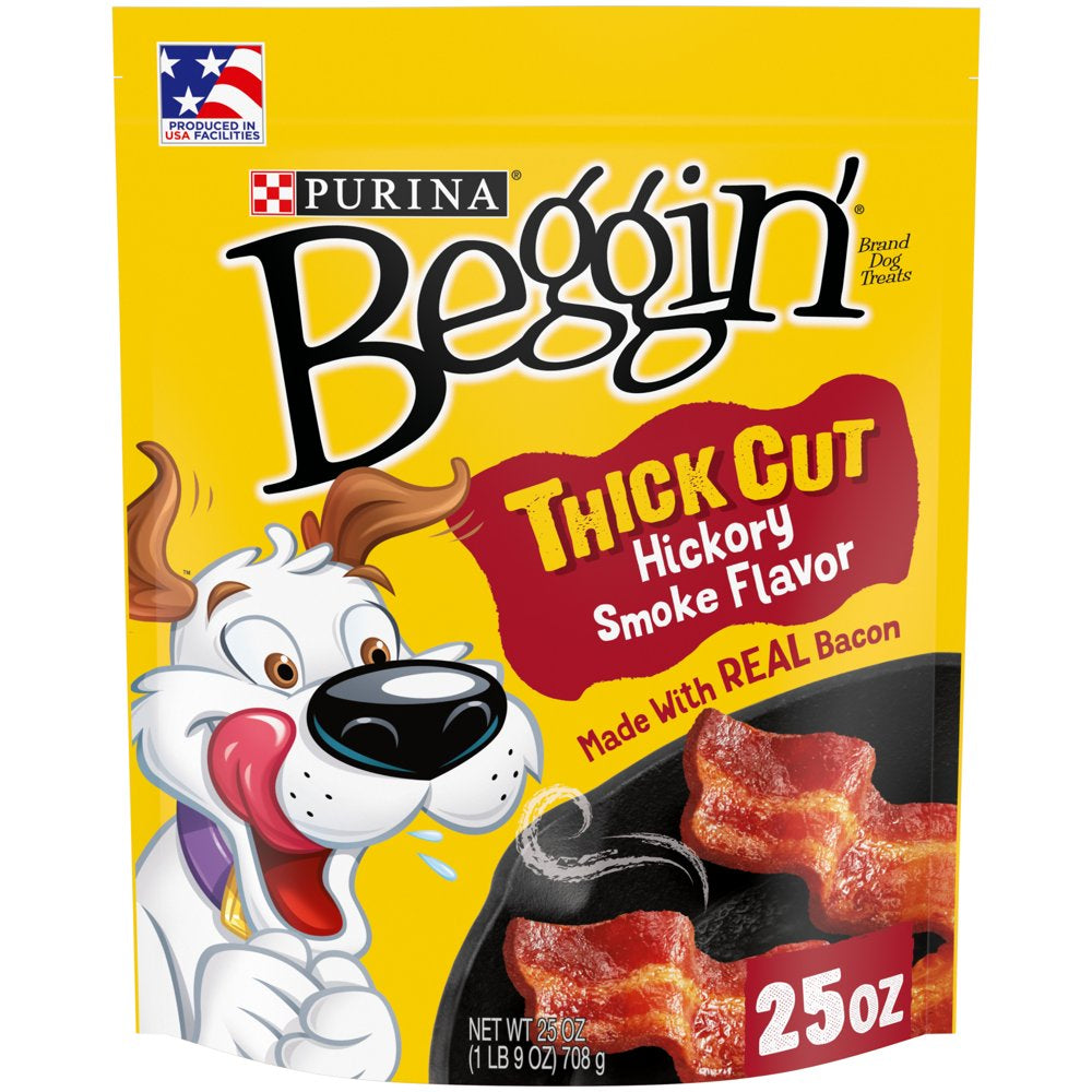 Purina Beggin' Strips Real Meat Dog Treats, Thick Cut Hickory Smoke Flavor, 40 Oz. Pouch Animals & Pet Supplies > Pet Supplies > Dog Supplies > Dog Treats Nestlé Purina PetCare Company 25 oz.  