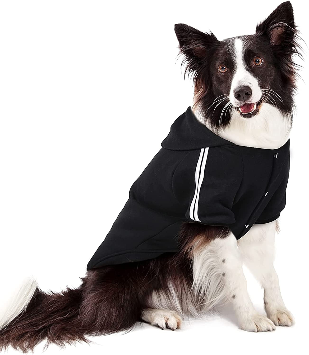 PETLESO Dog Sweater for Large Dog, Warm Cotton Hoodie Sweatshirt for Medium Large Dogs, Red 3XL Animals & Pet Supplies > Pet Supplies > Dog Supplies > Dog Apparel PETLESO Black 3XL-Chest: 26" 