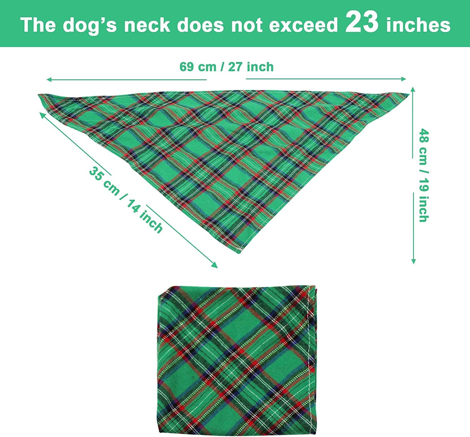 MJIYA Dog Bandana, Washable Reversible Kerchief Scarf, Bib with Adjustable Accessories for Small to Large Dog Puppy Cat, Gifts for Birthday, Easter, Christmas (Green & Red, L) Animals & Pet Supplies > Pet Supplies > Dog Supplies > Dog Apparel MJIYA   