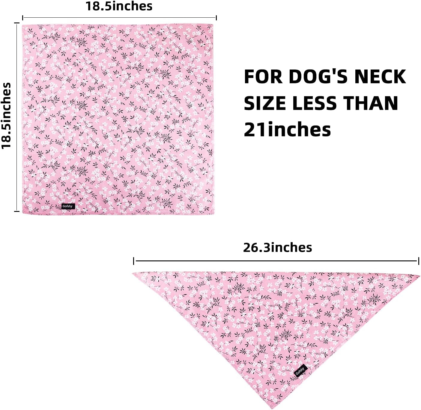 Gofshy Summer Dog Bandanas-4Pcs Birthday Gift Pink Green Orange Flora Printing Dog Scarf Adjustable Dog Bib Kerchief Accessories for Small Medium Large Girl Boy Dogs Puppies Cats Pets(M)