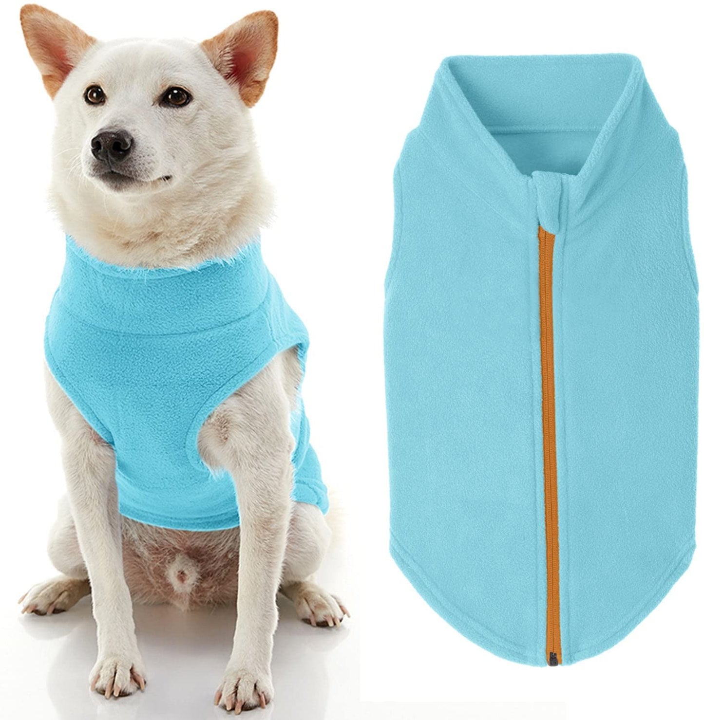 Gooby Zip up Fleece Dog Sweater - Blue, Medium - Warm Pullover Fleece Step-In Dog Jacket with Dual D Ring Leash - Winter Small Dog Sweater - Dog Clothes for Small Dogs Boy and Medium Dogs Animals & Pet Supplies > Pet Supplies > Dog Supplies > Dog Apparel Inafiction USA Turquoise 3X-Large chest (~28.5") 