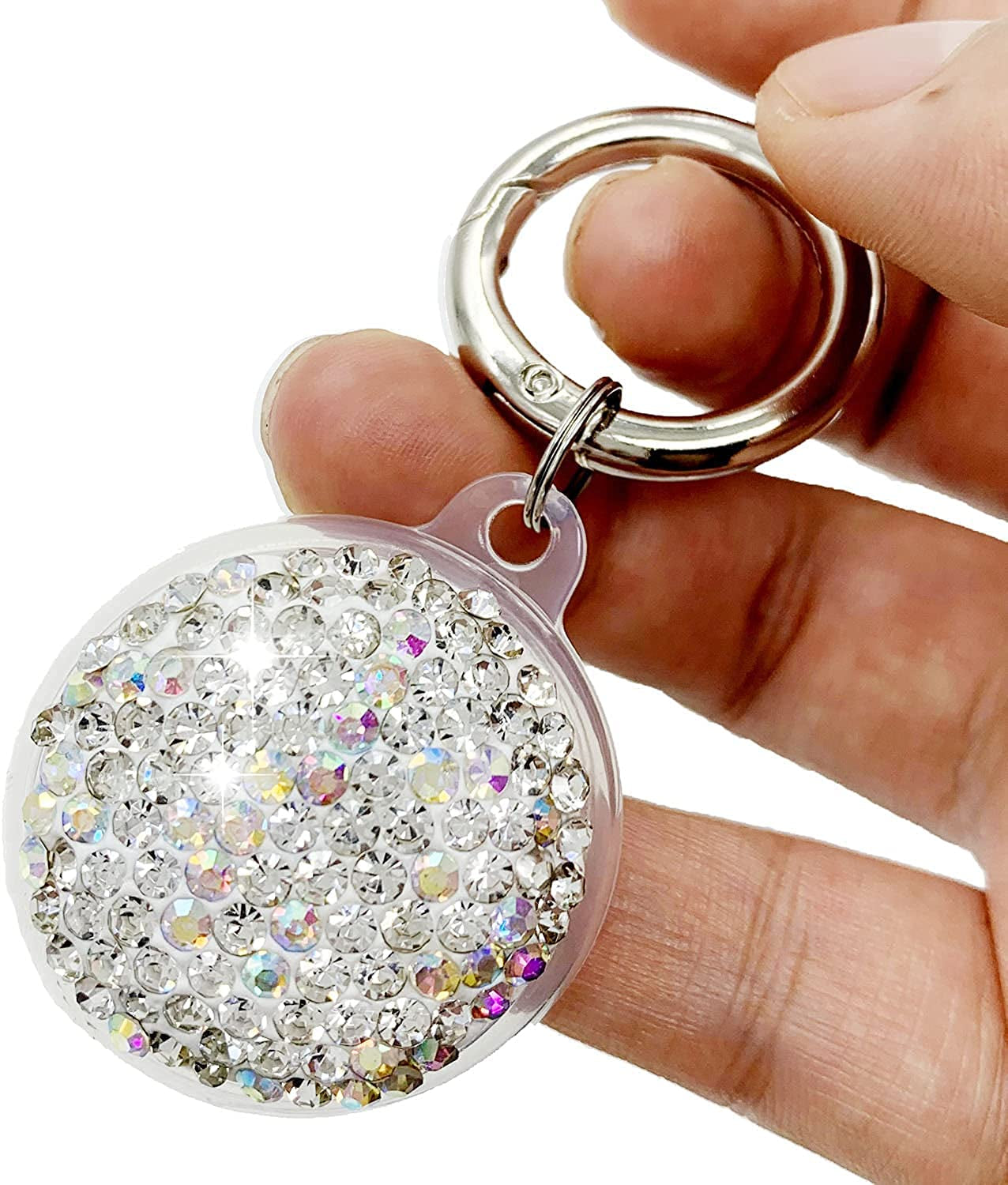 Bling Diamond Airtag Case Keychain, Crystal Airtag Holder for Luggage Dog Cat Pet Collar Electronics > GPS Accessories > GPS Cases RANXIZY   