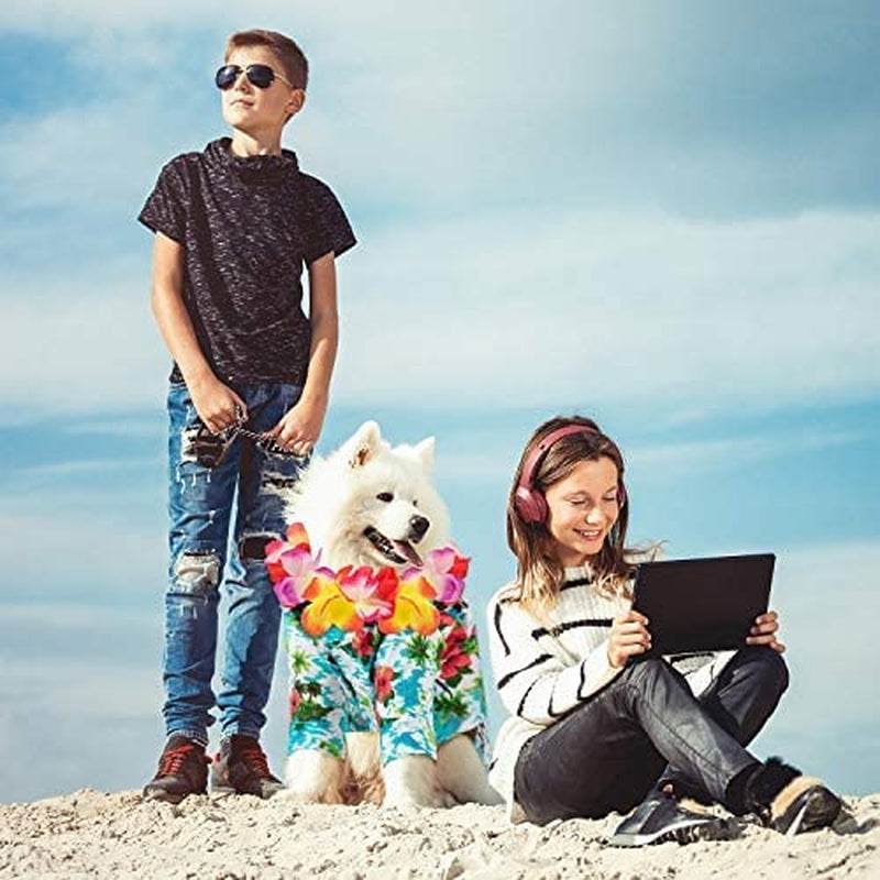 3 Pieces Pet Dog Hawaiian Costume, Includes Puppy Dog'S Cool T-Shirts Summer Clothes, Funny Cute Dog Retro Fashion Sunglasses and a Colorful Wreath for Small to Medium Dog (Green Series) Animals & Pet Supplies > Pet Supplies > Dog Supplies > Dog Apparel Geyoga   