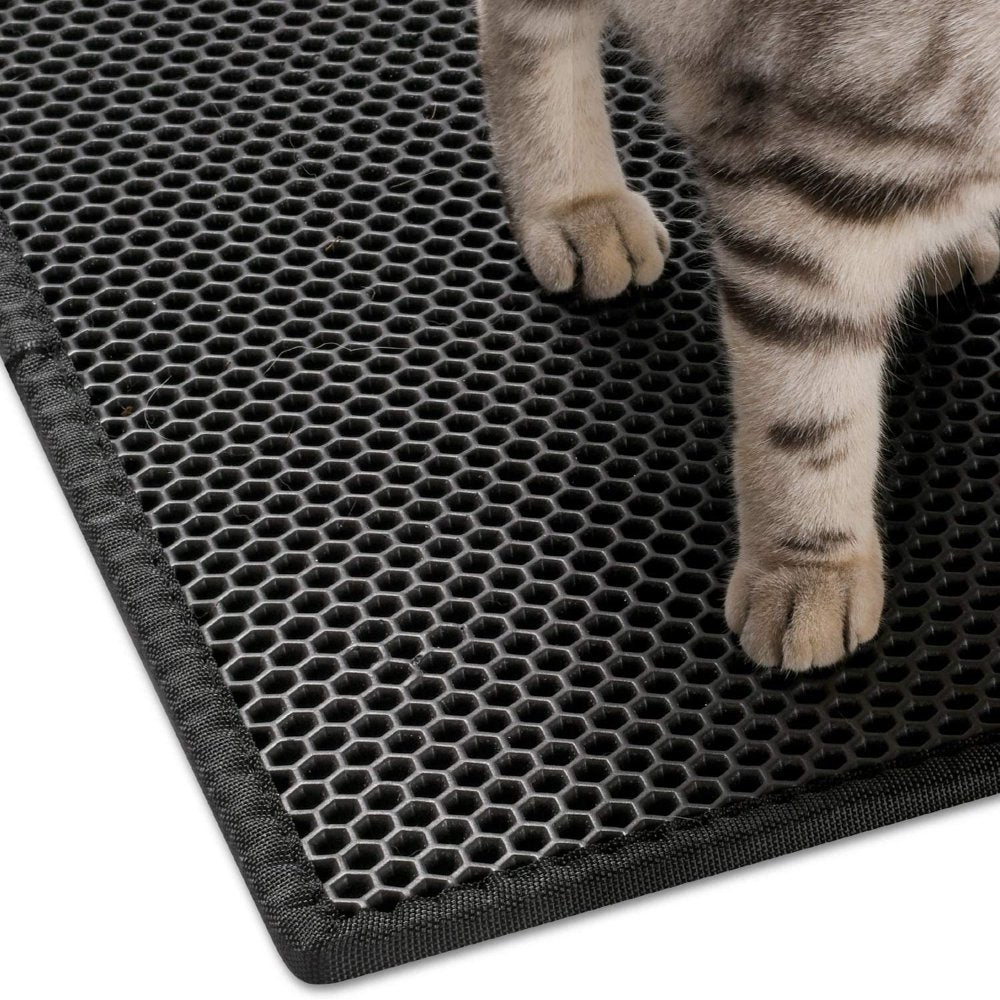 Cat Litter Mat 24 * 18In Cat Litter Box, Waterproof Non Toxic EVA, Double Layer Honeycomb Design (Black) Animals & Pet Supplies > Pet Supplies > Cat Supplies > Cat Litter Box Mats Virgil Farming Poems   