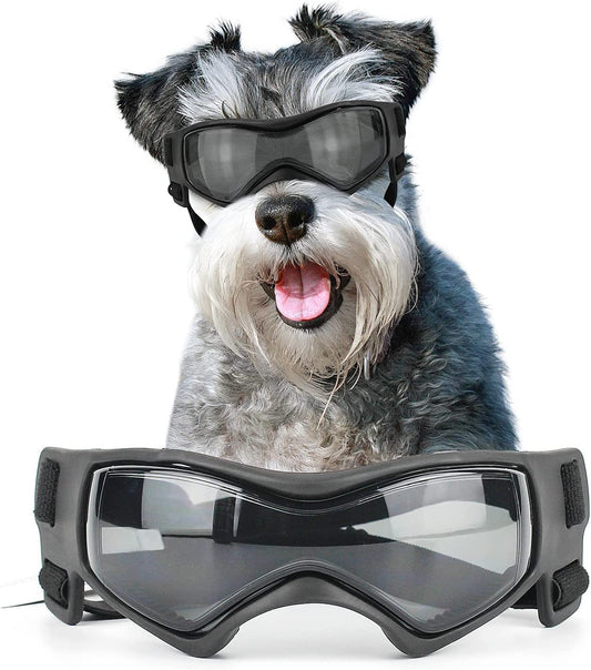 NAMSAN Dog Goggles Medium anti UV Glare Dog Sunglasses for Small to Medium Dogs Motorcycle Glasses Adjustable Doggy Protective Eyewear, Cool Black Animals & Pet Supplies > Pet Supplies > Dog Supplies > Dog Apparel Namsan Cool Black  