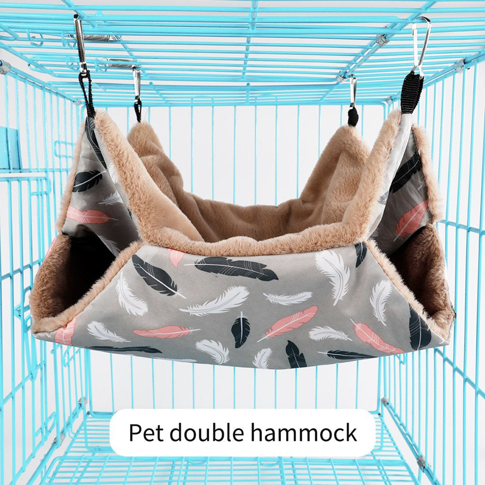 Visland Hamster Hammock, Durable Double-Layer Soft Plush Winter Warm Hammock Hanging Bed Cage Accessories Bedding Hide for Squirrel Hamster Rabbits Rats Small Animal Animals & Pet Supplies > Pet Supplies > Small Animal Supplies > Small Animal Bedding Visland   