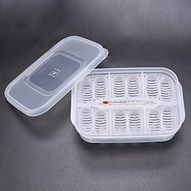 Reptile Egg Breeding Hatchery Box Transparent Plastic Amphibian Hatching Box Case Tray Breeding Incubator Hatching Tray for Snake Lizards Reptiles with Thermometer Animals & Pet Supplies > Pet Supplies > Reptile & Amphibian Supplies > Reptile & Amphibian Substrates Invento   