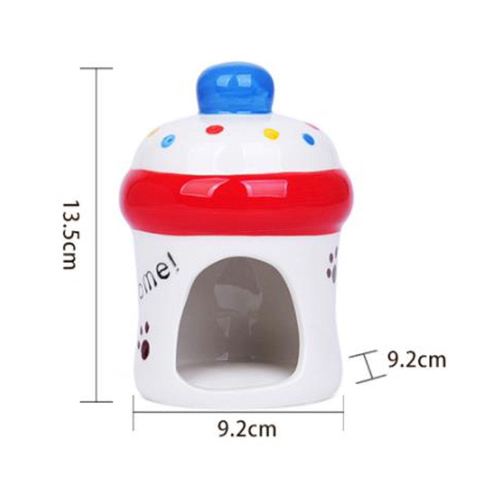 Ceramic Cartoon Strawberry Shape Hamster House Home Summer Cool Small Animal Pet Nesting Habitat Cage Accessories