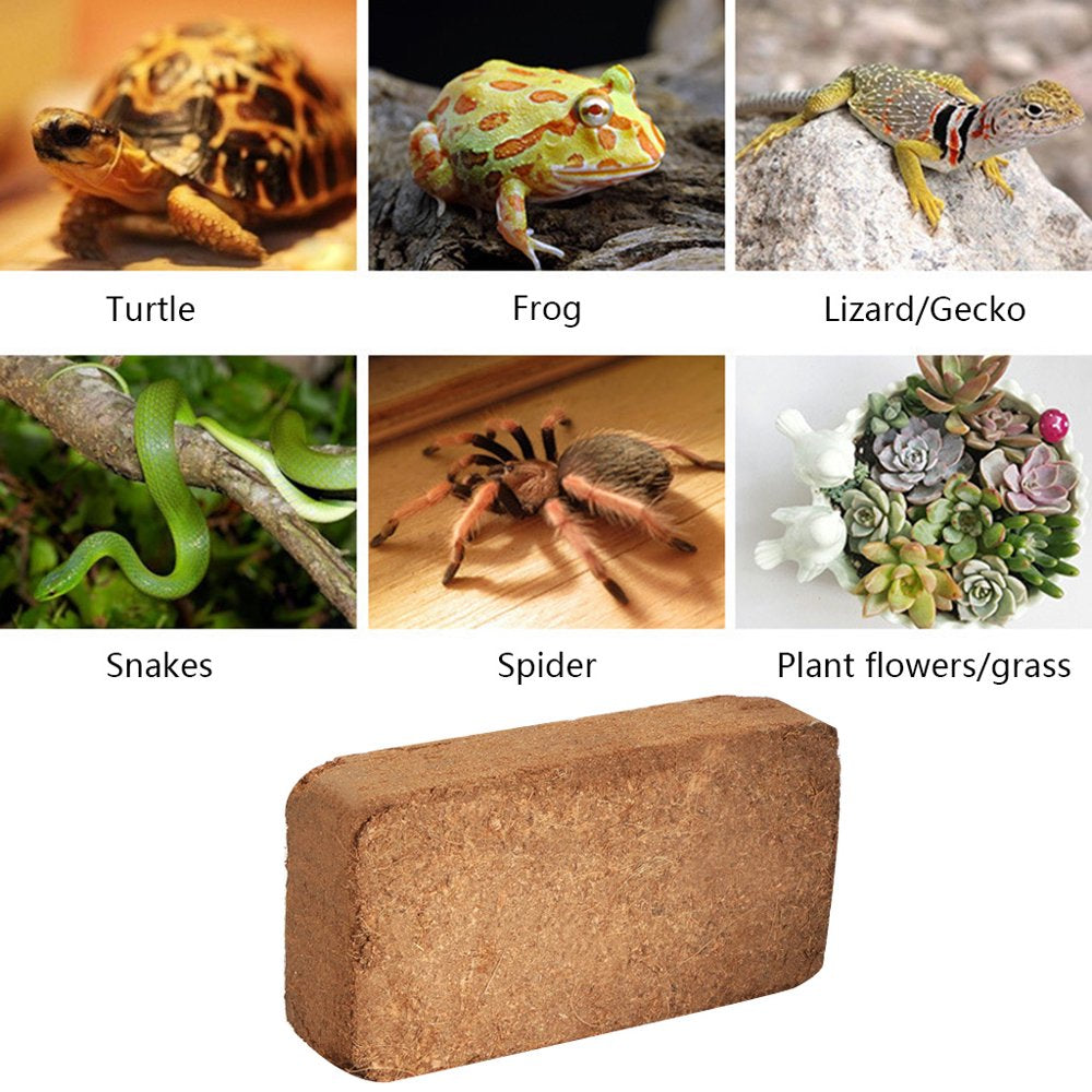Coconut Brick Soil 21Oz Substrate for Reptiles Easy to Use Natural Fiber Reptile Bedding for Lizard Turtle Snake Frog Animals & Pet Supplies > Pet Supplies > Reptile & Amphibian Supplies > Reptile & Amphibian Substrates BIlinli   