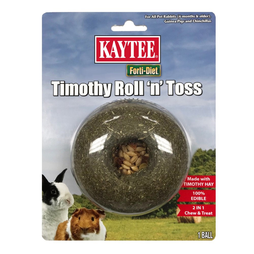 Kaytee Forti-Diet Timothy Roll 'N' Toss Small Animal Treat & Toy Animals & Pet Supplies > Pet Supplies > Small Animal Supplies > Small Animal Food Central Garden and Pet 2 Pack  