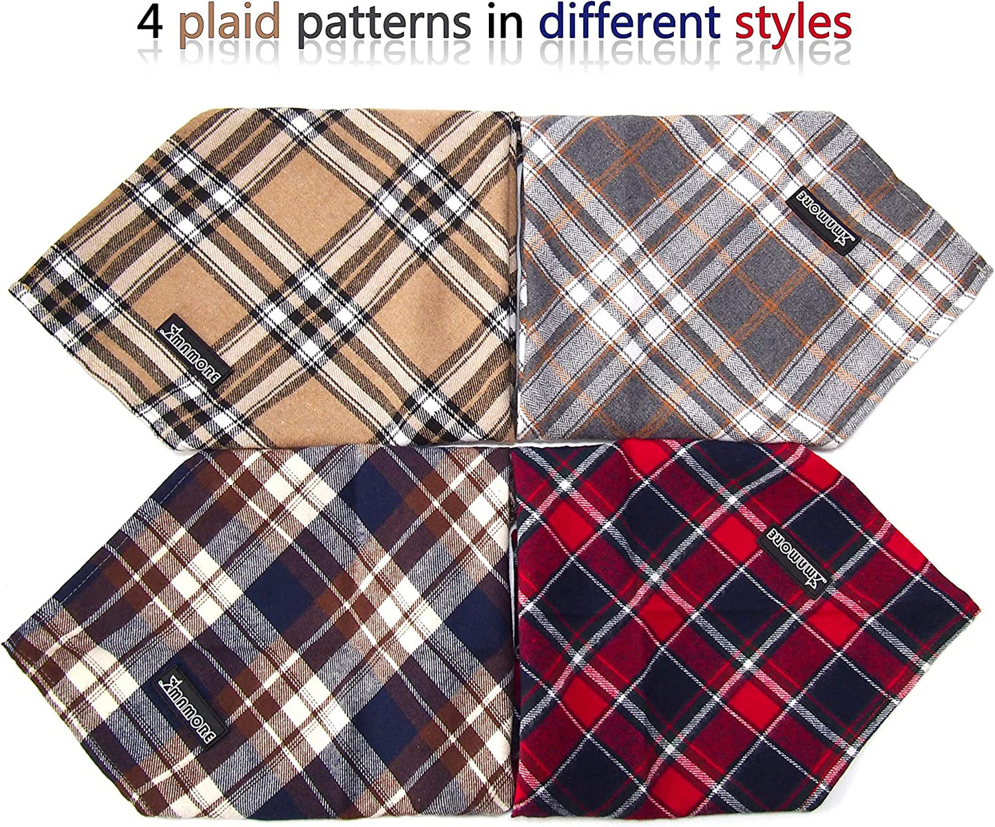 Soft Washable Plaid Bandanas for Dogs and Cats,Adjustable Triangle Bib Comfortable Scarfs for Girl Boy Dogs Puppies (Grey, Large) Animals & Pet Supplies > Pet Supplies > Dog Supplies > Dog Apparel MAMORE   