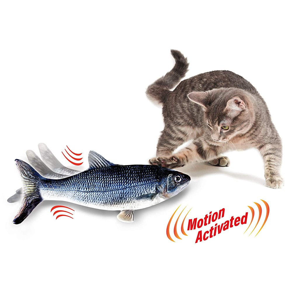 Flippity Fish Cat Toy, Interactive Cat Toy, Flips, Flops & Wiggles like a Real Fish, Motion Activated, Cat Fun, Exercise for Cats, Includes Catnip, Helps Stop Clawing & Scratching, Animal Toys Animals & Pet Supplies > Pet Supplies > Cat Supplies > Cat Toys As Seen on TV   