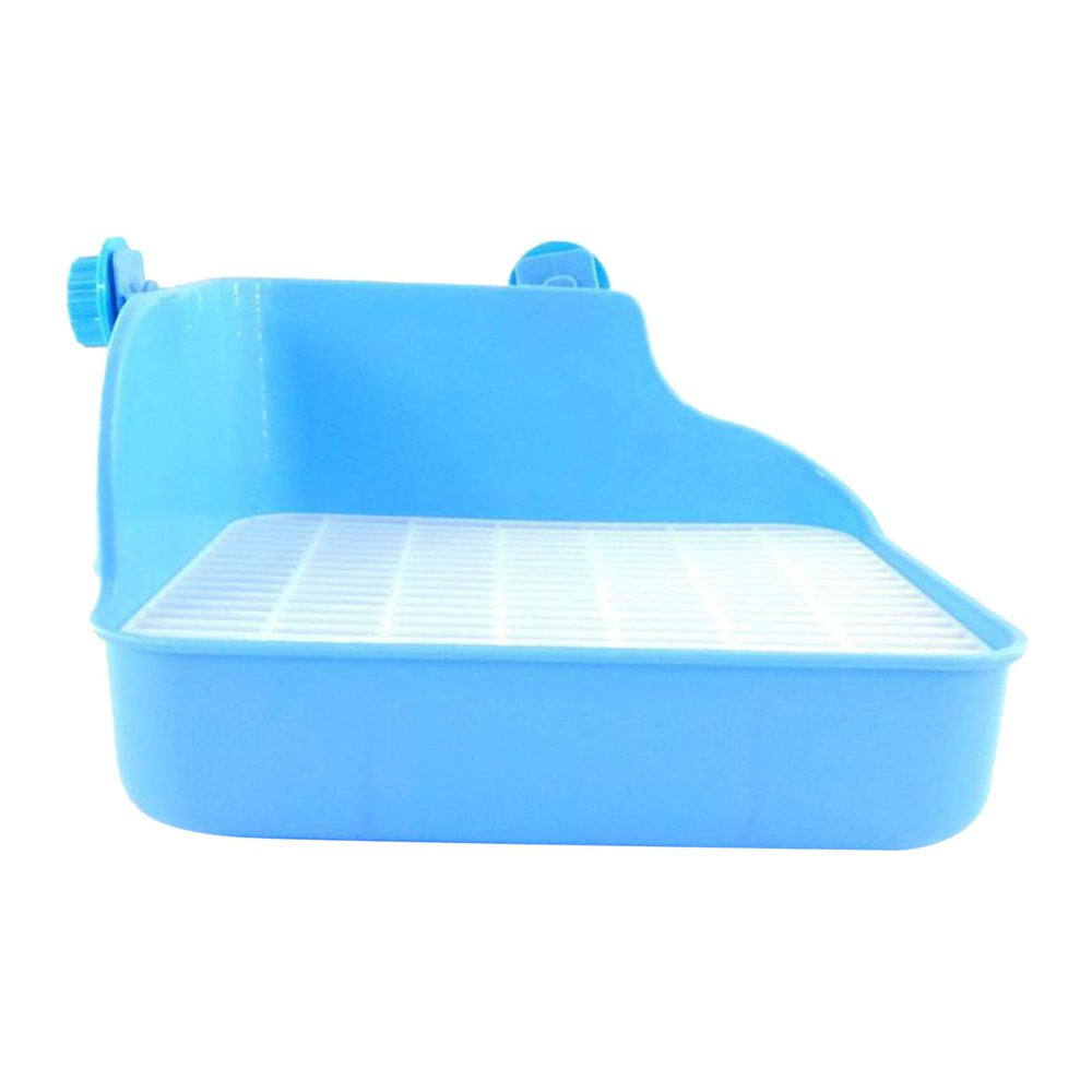 Pet Rabbit Corner Litter Box Cage Potty Trainer Rectangular Pet Pan Cleaning Guinea Pigs Hamster Animals & Pet Supplies > Pet Supplies > Small Animal Supplies > Small Animal Bedding Gazechimp Blue  