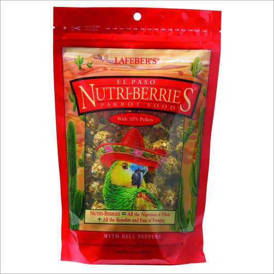 LAFEBER'S El Paso Nutri-Berries Pet Bird Food, Made with Non-Gmo and Human-Grade Ingredients, for Parrots 10 Oz