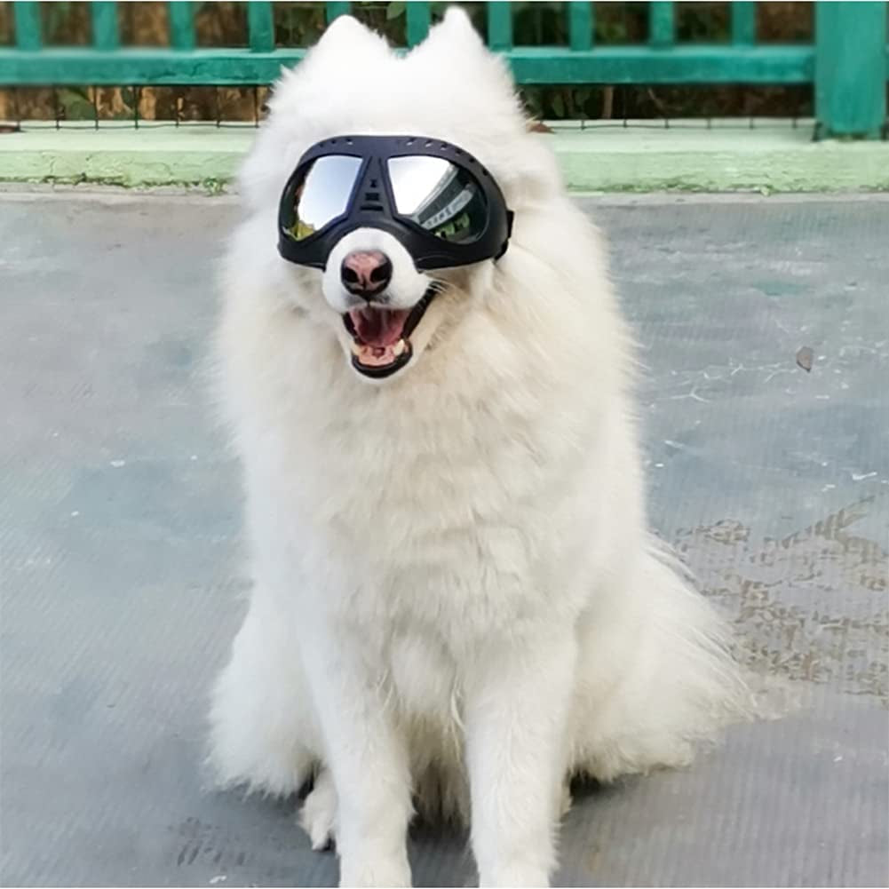 Dog Goggles Medium or Large Dog Sunglasses Anti-Uv Waterproof Windproof Snowproof Eye Protection Dog Skiing Eyewear for Long Snout Dogs (Black) Animals & Pet Supplies > Pet Supplies > Dog Supplies > Dog Apparel JIALI7SEC   