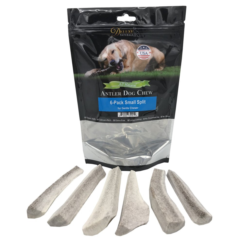 Deluxe Naturals Elk Antler Dog Chew 6-Pack, Medium Split Antlers Animals & Pet Supplies > Pet Supplies > Dog Supplies > Dog Toys Deluxe Naturals Split S 6