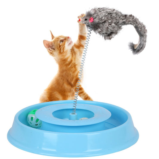 Cat Toys, Cat Toys for Indoor Cats, Interactive Kitten Toys Roller Tracks with Exercise Balls Teaser Mouse