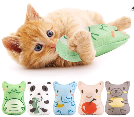 Greenjoy Catnip Toys for Cats - Plush Cat Chew Toys Teething Interactive for Kitten 5 PCS Animals & Pet Supplies > Pet Supplies > Cat Supplies > Cat Toys GreenJoy Pet Supplies animal  