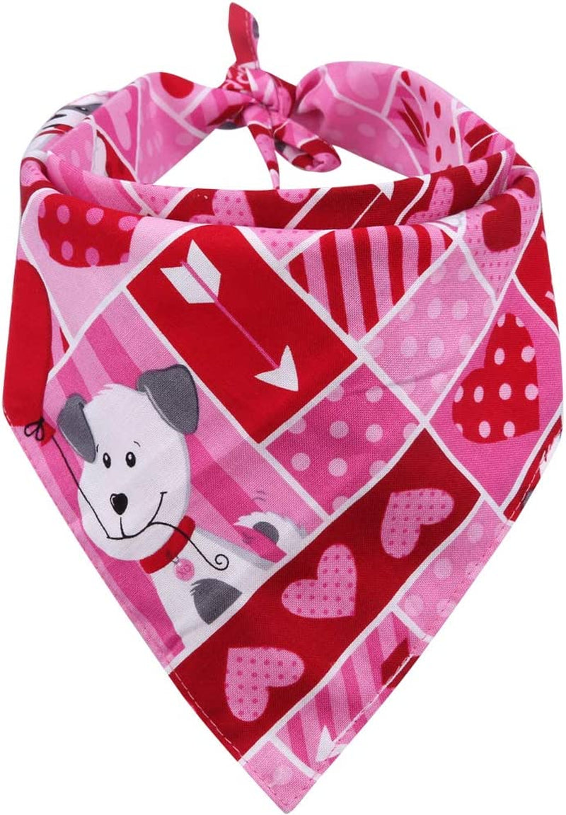 Valentine'S Day Dog Bandana Reversible Triangle Bibs Scarf Accessories for Dogs Cats Pets Animals Animals & Pet Supplies > Pet Supplies > Dog Supplies > Dog Apparel KZHAREEN Pattern 1 Large 