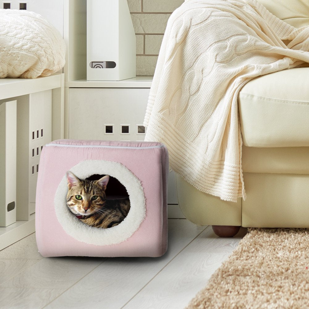 PETMAKER Covered Pet Cat Bed, Gray, Black Animal Print Animals & Pet Supplies > Pet Supplies > Cat Supplies > Cat Beds Trademark Global Pink  