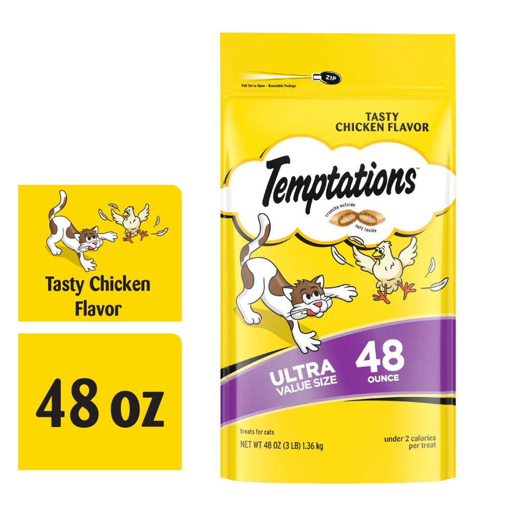 Temptations Chicken Flavor Topper, Crunchy & Soft Treat for Cat, 48 Oz. Animals & Pet Supplies > Pet Supplies > Cat Supplies > Cat Treats Mars Petcare   