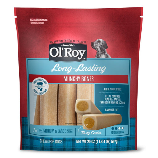 Ol' Roy Bacon & Cheese Munchy Bone Treats for Dogs, 7 Count Animals & Pet Supplies > Pet Supplies > Dog Supplies > Dog Treats Wal-Mart Stores, Inc.   