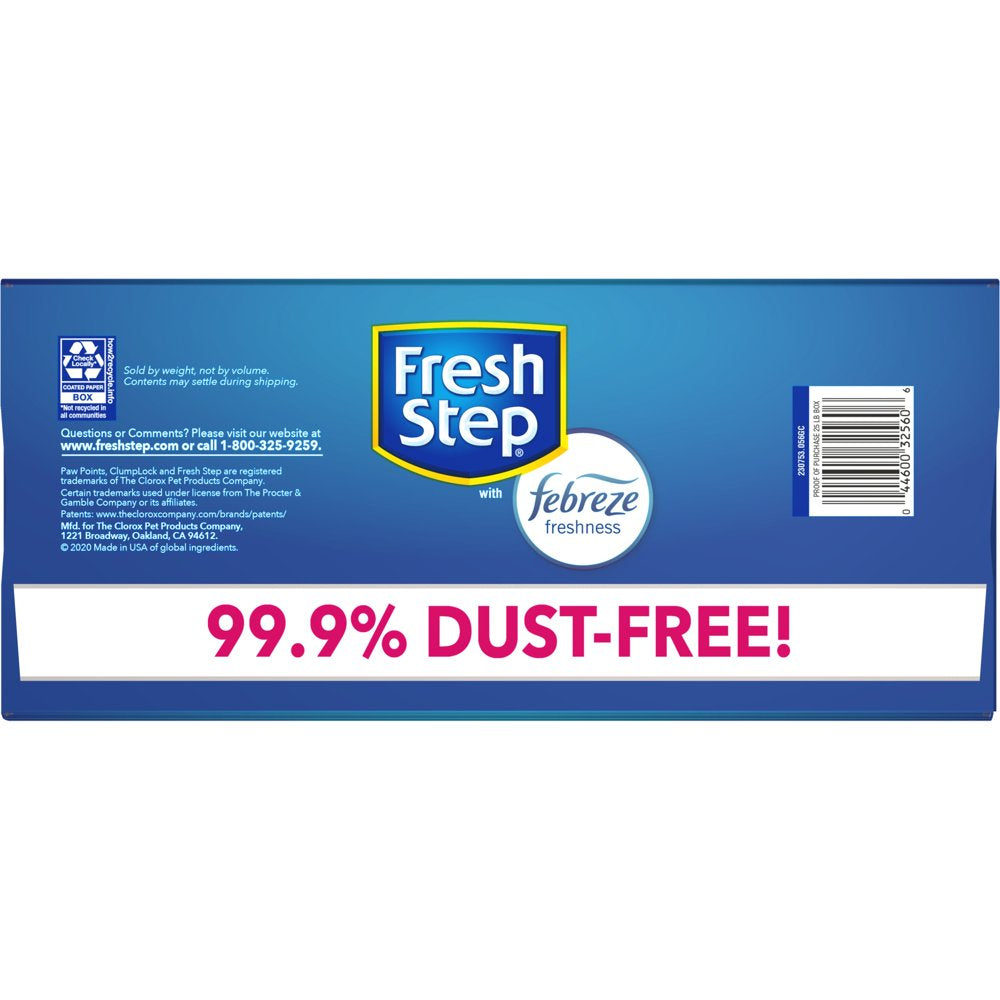 Fresh Step Clumping Cat Litter with the Power of Febreze Freshness and Refreshing Gain Scent - 25 Pounds Animals & Pet Supplies > Pet Supplies > Cat Supplies > Cat Litter The Clorox Company   
