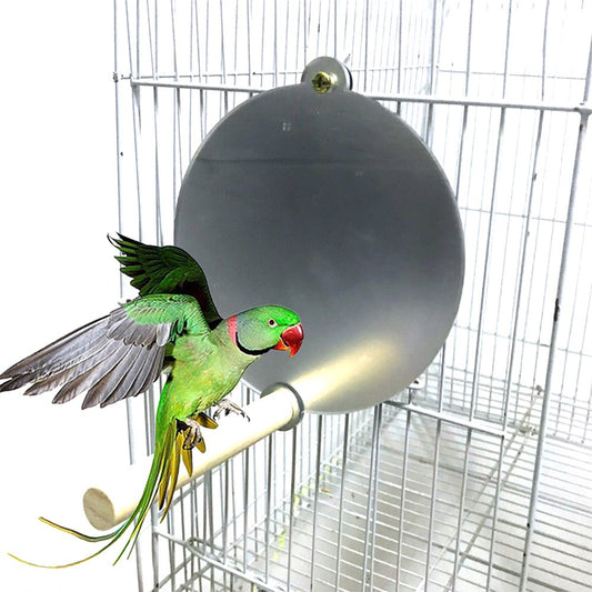 SANWOOD Pet Bird Parrot Wooden Stand Perch Hanging Mirror Cage Chew Bite-Resisntant Toy Animals & Pet Supplies > Pet Supplies > Bird Supplies > Bird Toys Sanwood   