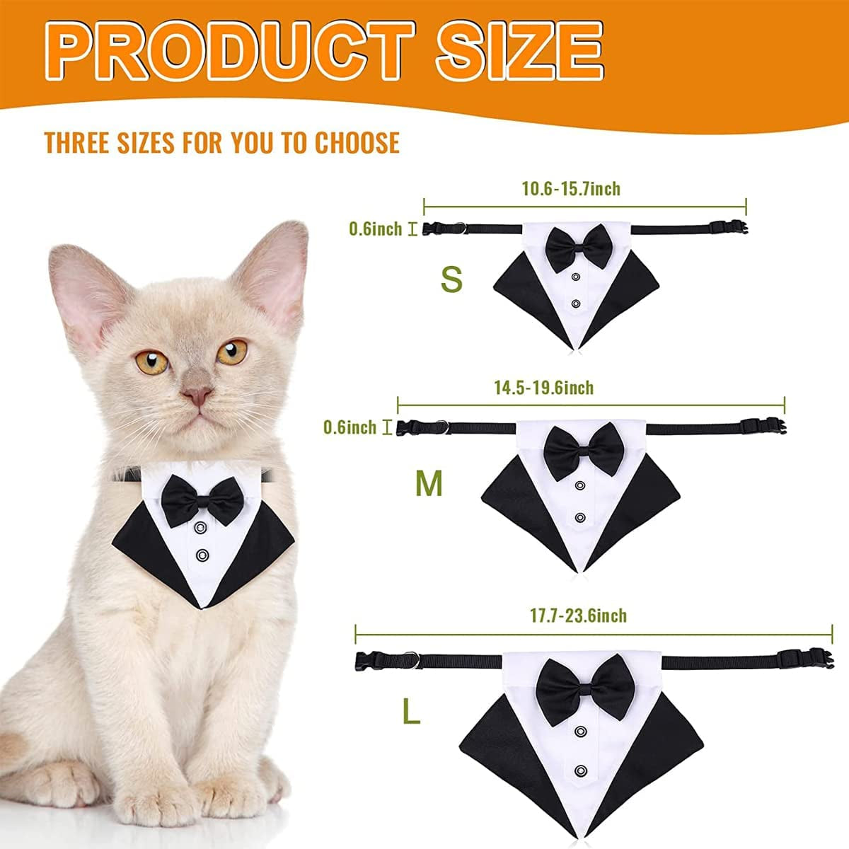 Formal Dog Tuxedo Wedding Bandana Costume Puppy Collar with Bow Tie Pet Graduation Dress-Up Adjustable Neckerchief for Small Medium Large Dogs Cats (Small) Animals & Pet Supplies > Pet Supplies > Dog Supplies > Dog Apparel Tealots   