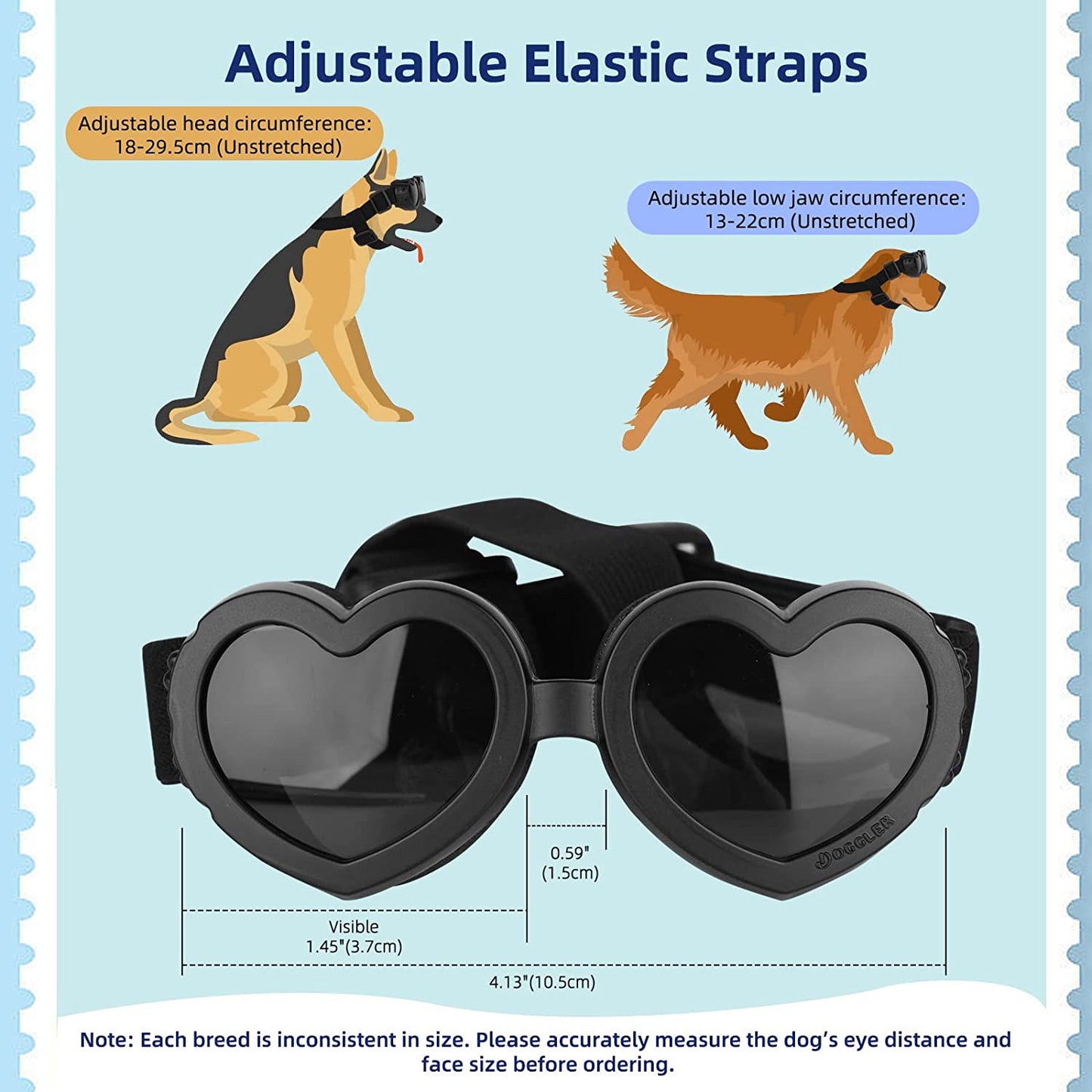 Sunglasses for Dogs, Dog Sunglasses Small Medium Breed, Small Breed Goggles Sun Glasses Doggies with Heart Shape Adjustable Strap for Dogs Doggy Sun Glasses Doggie Uv Protection Waterproof Windproof Animals & Pet Supplies > Pet Supplies > Dog Supplies > Dog Apparel Niubouio   