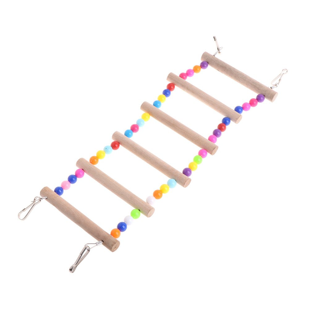 Pet Ladder Bird Toys for Parrots Crawling Bridge Wooden Cage Perch Swing Toy Animals & Pet Supplies > Pet Supplies > Bird Supplies > Bird Ladders & Perches BYDEZCON 6  