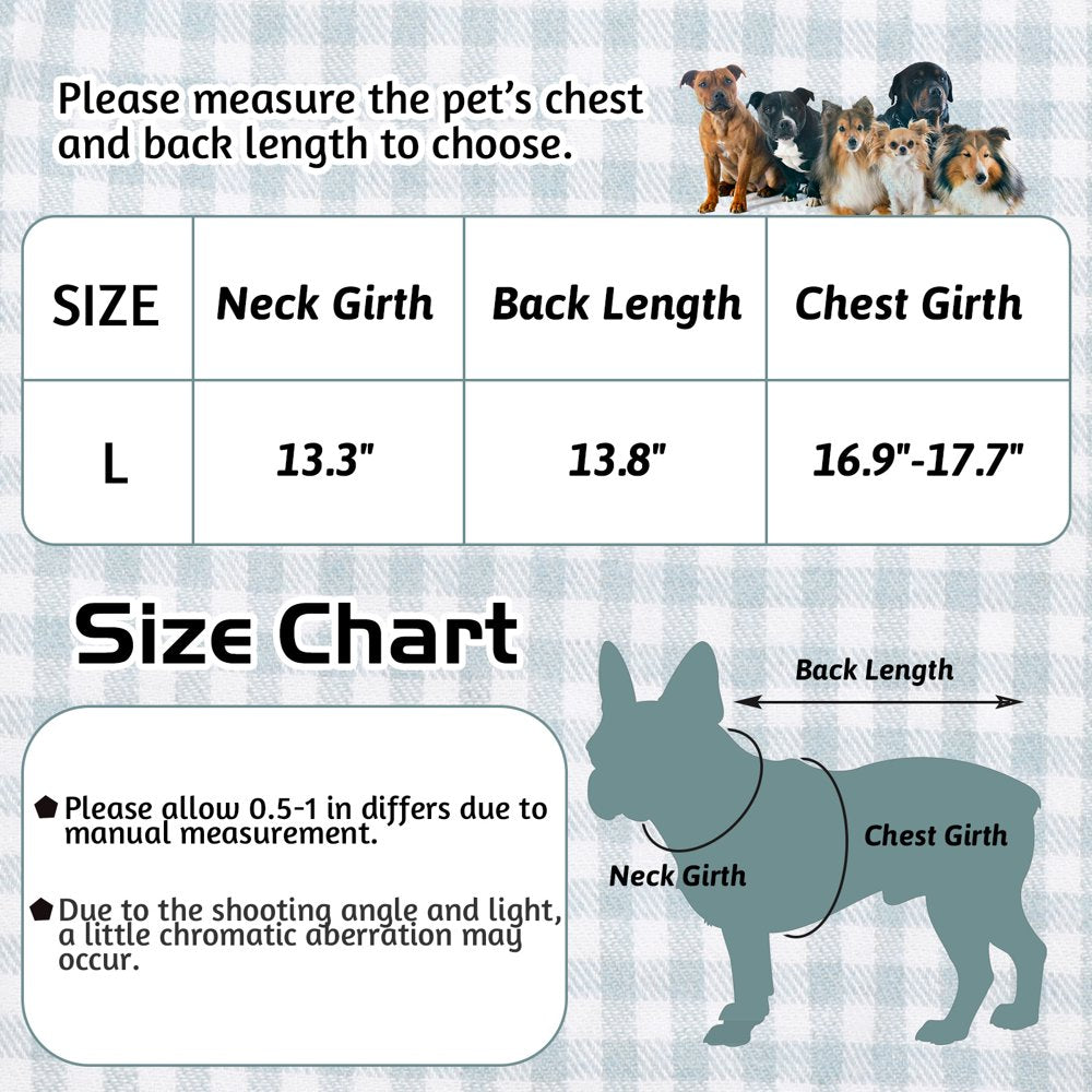 BRKURLEG Dog Plaid Shirt with Lace Collar, Classic Grid Puppy Pajamas Clothes for Small Dogs Cats, Dog Polo T-Shirt Outfits, Pet Apparel