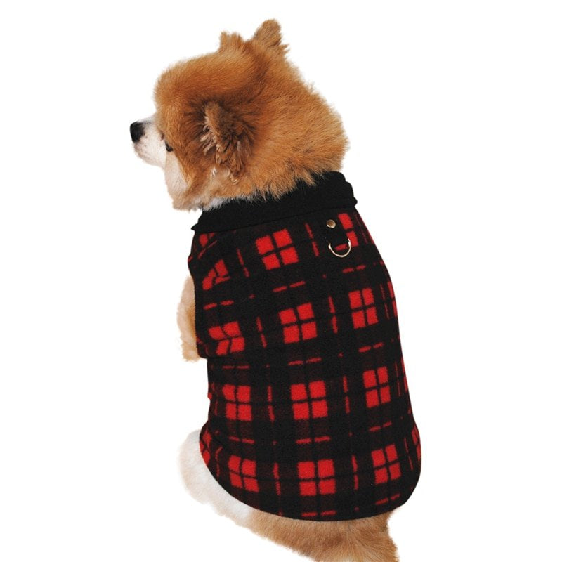 Pet Dog Polar Fleece Vest, Autumn Winter Pet Plaid Jacket Dog Coat Cold Weather Clothes Apparels for Small Medium Large Dogs,Green,M Animals & Pet Supplies > Pet Supplies > Dog Supplies > Dog Apparel OCHINE   