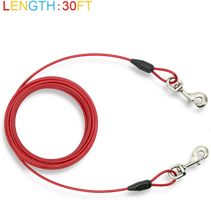 Petest 30Ft Tie-Out Cable with Crimp Cover for Heavy Dogs up to 125 Pounds Animals & Pet Supplies > Pet Supplies > Dog Supplies > Dog Apparel Petest   