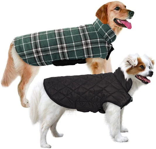 MIGOHI Dog Jackets for Winter Windproof Reversible Dog Coat for Cold Weather British Style Plaid Warm Dog Vest for Small Medium Large Dogs, Green XXL Animals & Pet Supplies > Pet Supplies > Dog Supplies > Dog Apparel MIGOHI Green XX-Large 