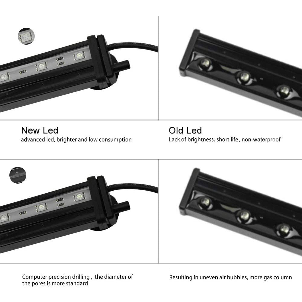 OUSITAID Aquarium LED Bubble Light - Air Bubbler with 16 Colors Changing Leds, Remote Control Aquarium Light for Fish Tank,18 Leds,12-Inch,Rgb Remote Control Color Underwater Aquarium Fish Tank Light Animals & Pet Supplies > Pet Supplies > Fish Supplies > Aquarium Lighting OUSITAID   