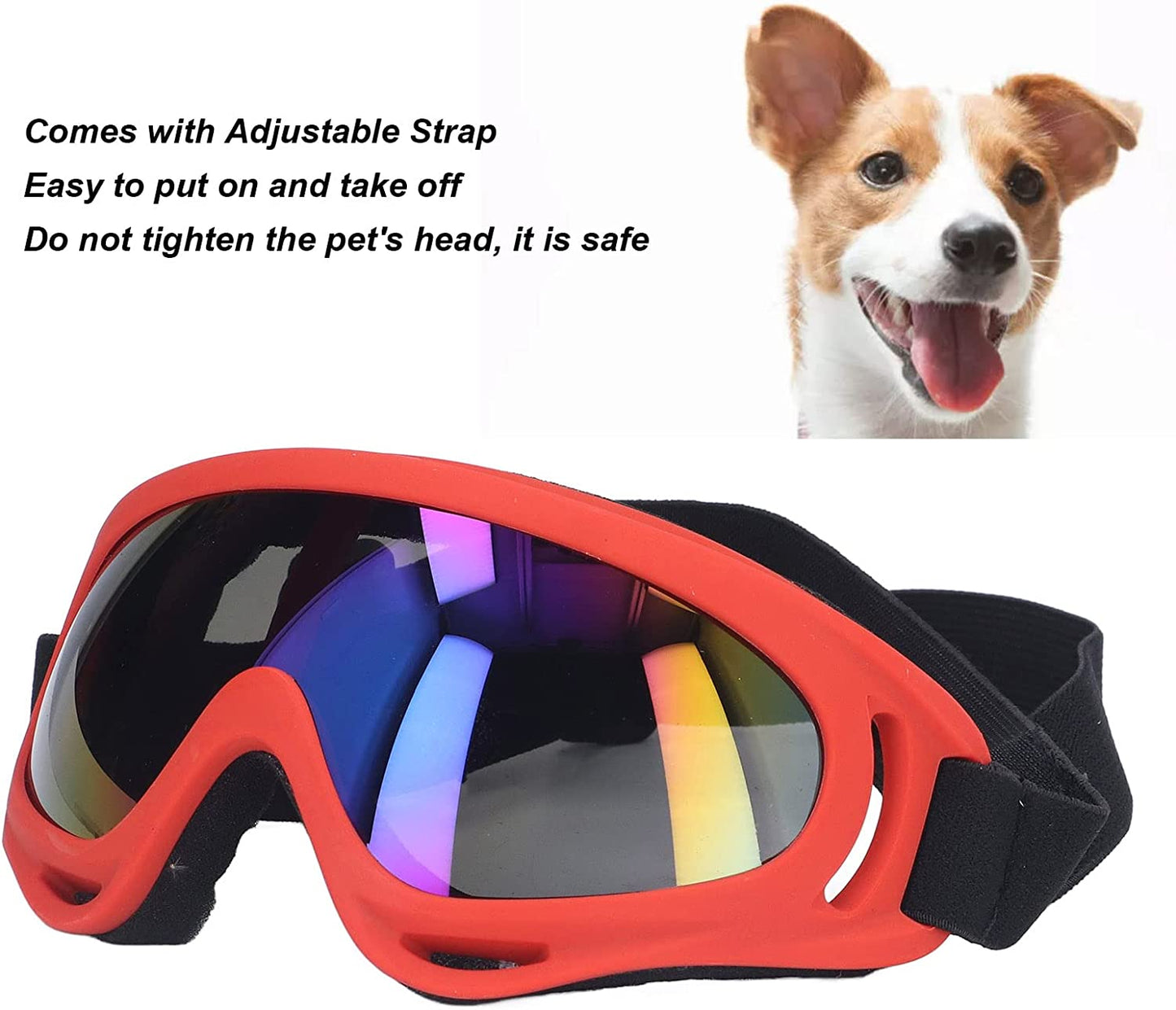 Soarup Dog Sunglasses, Comfortable Frame Impact Resistant Windproof Large Dog Goggles for Swimming for Riding Motorcycle Animals & Pet Supplies > Pet Supplies > Dog Supplies > Dog Apparel SoarUp   