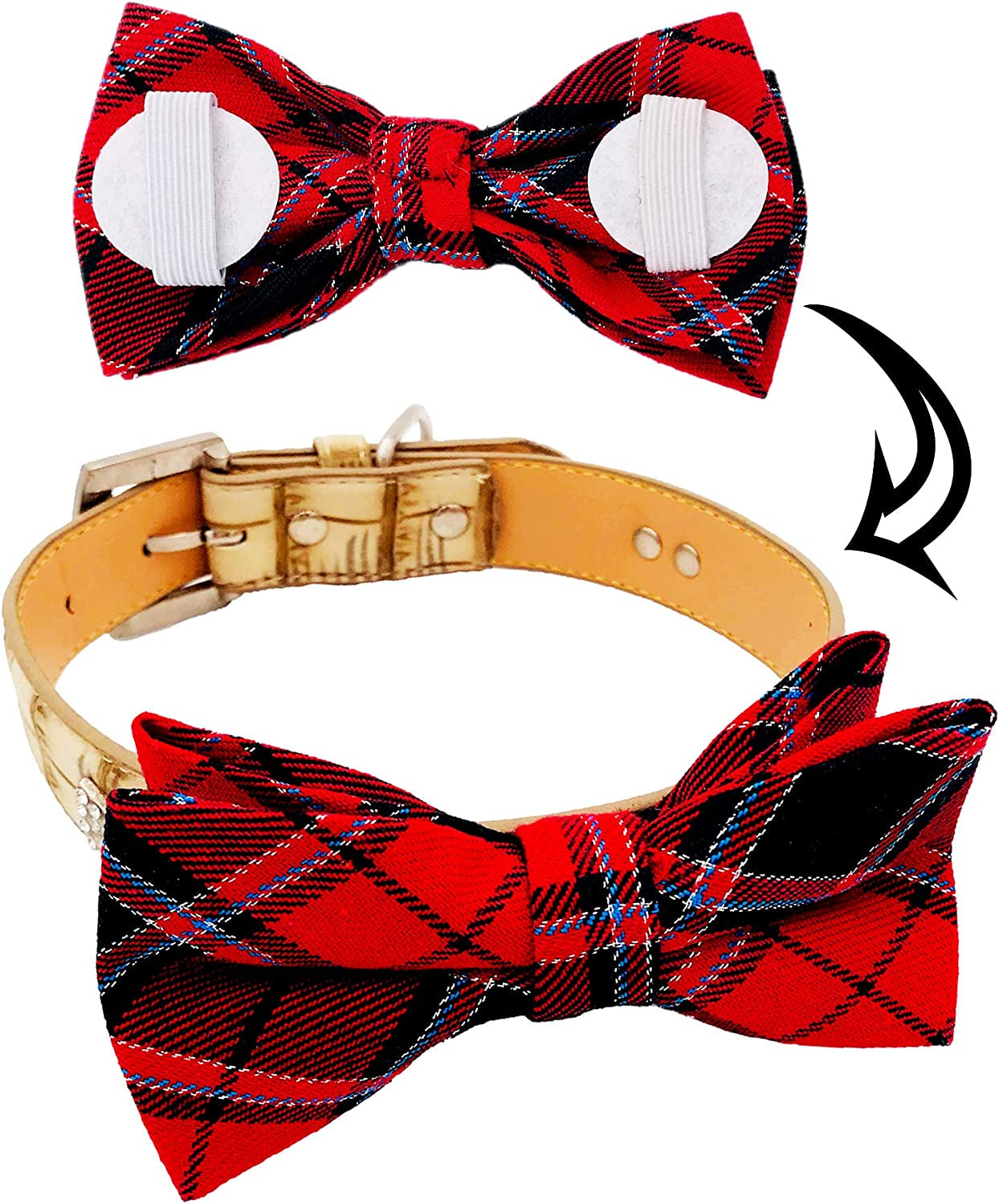 PET SHOW 10Pcs Plaid Large Dogs Collar Attachment Bow Ties Embellishment Medium Dog Cat Collar Charms Accessories Bulk Slides Bowties for Birthday Wedding Parties Animals & Pet Supplies > Pet Supplies > Dog Supplies > Dog Apparel Bysitshow   