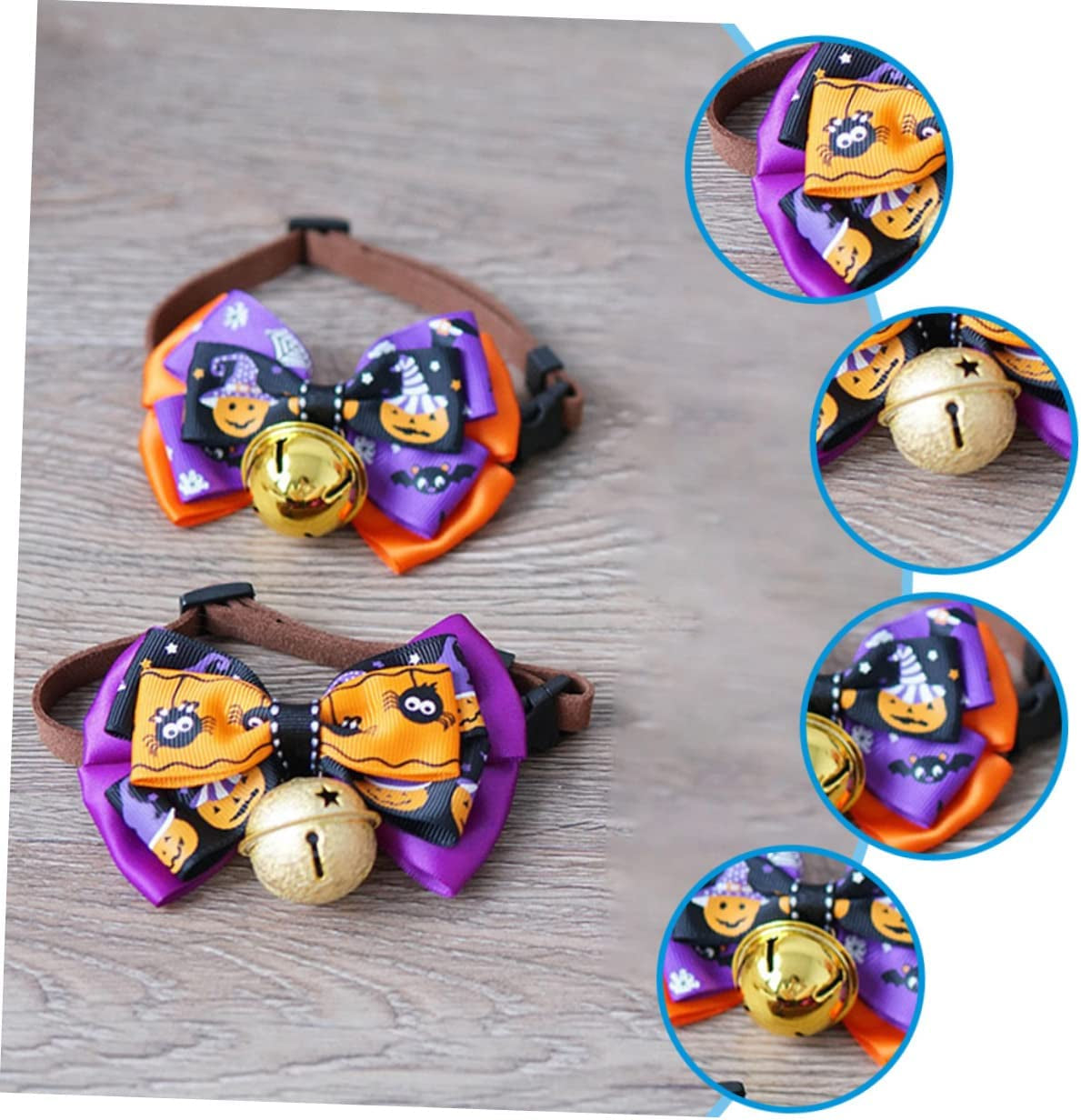 Hohopeti 2Pcs with Bells Breakaway Bow Themed and Tie& Pumpkin Bowties Puppy Outfit Decorations Belt Cute Bowknot Dog Neck Size Halloween Pumkin Neckband Collars S Adjustable Doggiesize Animals & Pet Supplies > Pet Supplies > Dog Supplies > Dog Apparel Hohopeti   