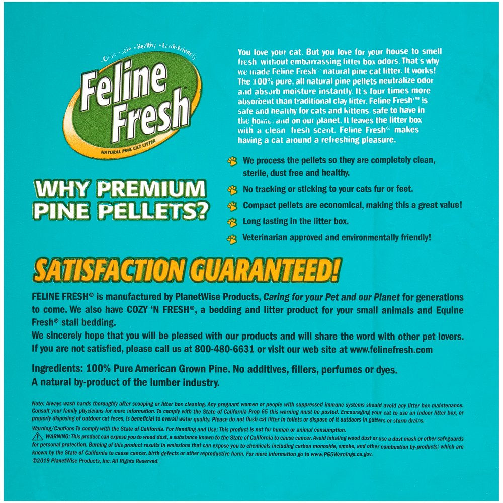 Feline Fresh Natural Pine Pellet Cat Litter 20 Pounds Animals & Pet Supplies > Pet Supplies > Cat Supplies > Cat Litter Fiber Resources   