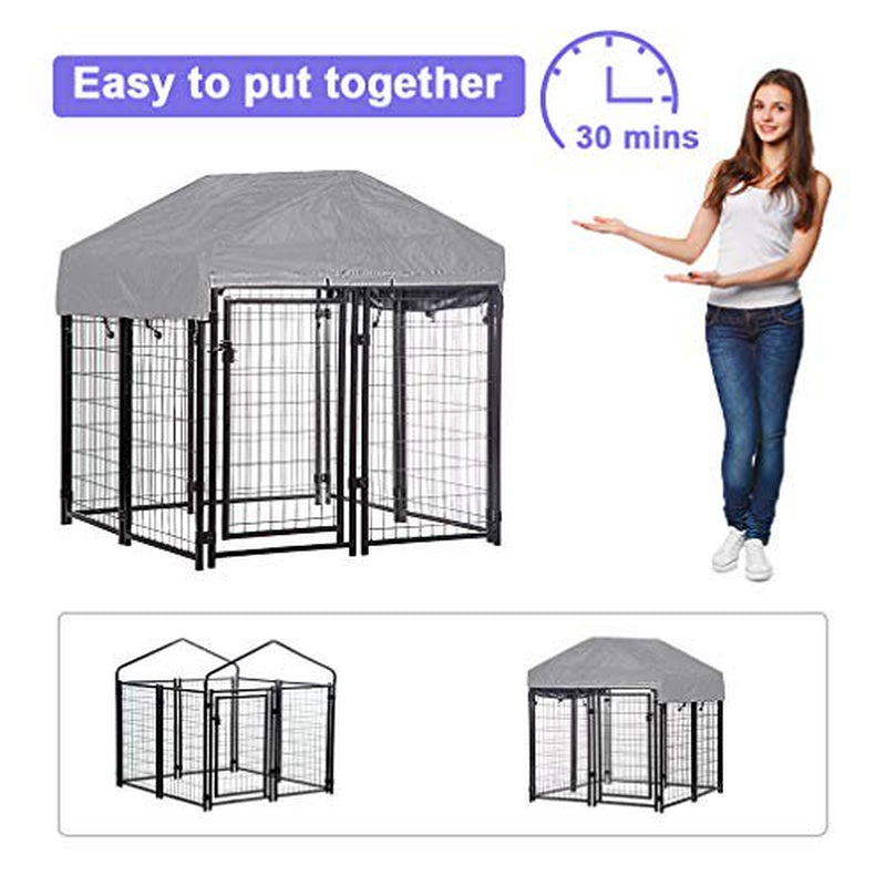 FDW Outdoor Heavy Duty Playpen Dog Kennel with Cover, X-Large, 54"L Animals & Pet Supplies > Pet Supplies > Dog Supplies > Dog Kennels & Runs FDW   